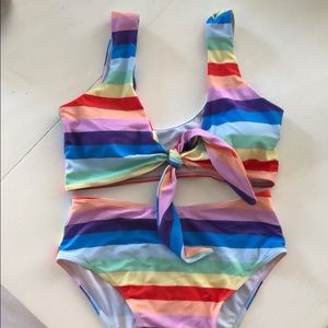 NWOT Rainbow Bikini size M